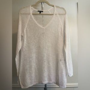 EILEEN FISHER woman’s organic linen and cotton blend white  knitted swea…